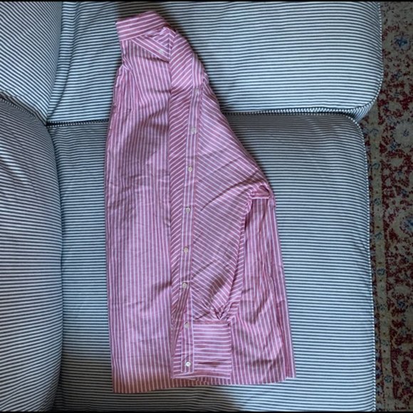 Zara Pink Striped Button Down Shirt - Picture 6 of 7